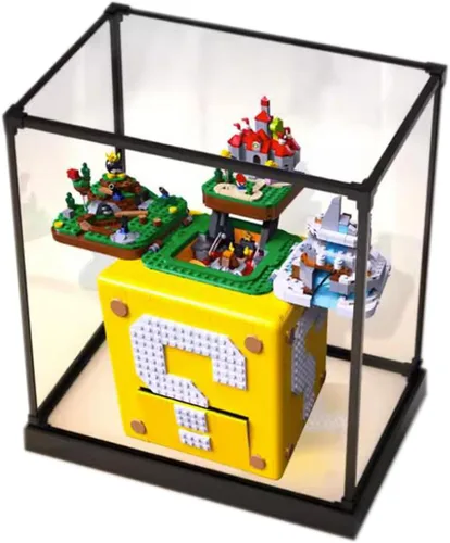 Vista 14 de Vitrina acrílica para Lego Super Mario 64 Question Mark Block 71395, escaparate, protege y decora modelo con almacenamiento a prueba de polvo