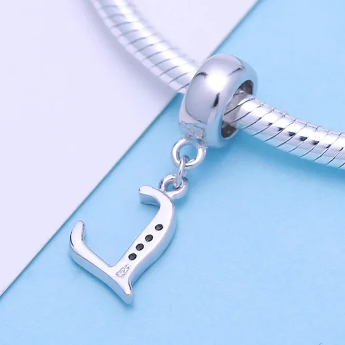 Vista 53 de ABUN Abalorio de plata de ley 925 con letra A a la Z, espaciador de inicial, con circonita cúbica transparete colgante, auténtica, para pulseras