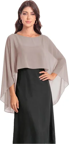 Vista 21 de Baoqiya Women's Shawls and Wraps for Evening Dresses Chiffon Cape verde ( Bean Green )