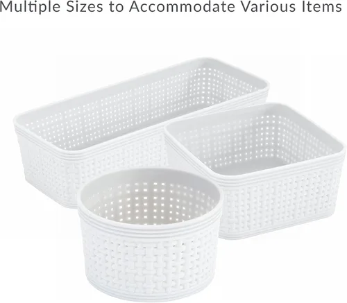 Vista 13 de Simplify Juego organizador de 6 piezas Contenedores de varios tamaños Multiuso Oficina Escritorio Dormitorio Baño Cesta