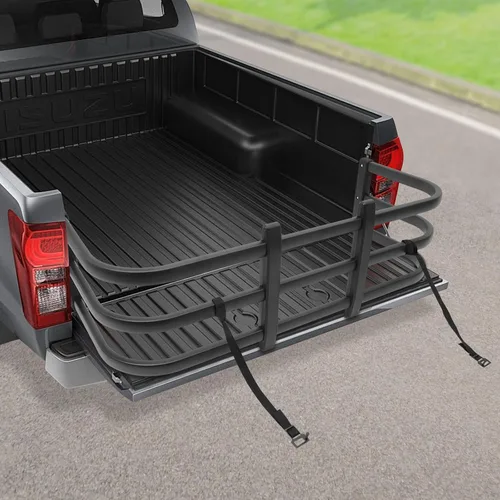 Vista 4 de Extensor universal de caja de camión, 180° de aluminio abatible de extensión ajustable de longitud de estante extensor de caja de camión