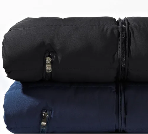 Vista 3 de WENKOMG1 Chaleco de plumón de invierno para hombre, abrigo de algodón cálido de otoño, color sólido, con cremallera, sin mangas, suave, ligero, ropa