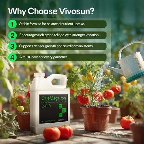 Vista 3 de VIVOSUN Cal+Mag+Hierro (2-0-0), suplemento de calcio, magnesio y hierro de 32 onzas Liquid Nutrient Fertilizer for All Plants, Concentrated Plant