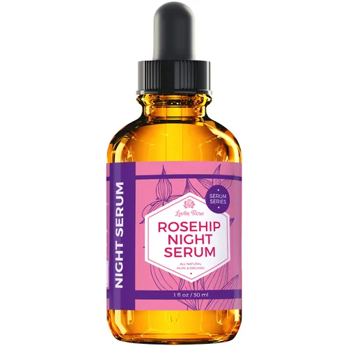 Vista 2 de Leven Rose Aceite de rosa mosqueta suero facial de noche, 100% puro orgánico natural suero de aceite de rosa mosqueta para piel seca, 1 onza