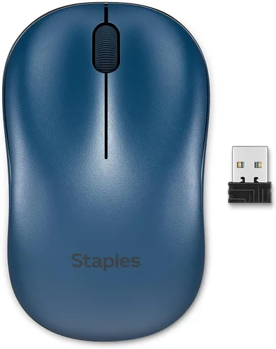 Vista 9 de Staples TECH Ratón óptico ambidiestro inalámbrico, precisión de 1600 DPI, 2 botones con rueda de desplazamiento, USB Plug-and-Play, rango de 32.8