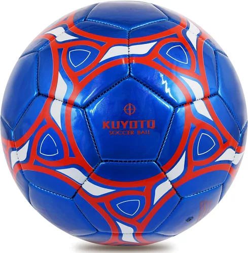 Vista 11 de KUYOTQ Soccer Ball, Machine Stitched PU/TPU Leather Soccer Ball Match & Training for Kids Youth Adult, Professional Construction for Durable in and