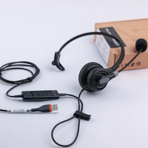 Vista 7 de Arama Auriculares USB con micrófono (A600MONO) - Cancelación de ruido, control de volumen y silencio en línea, compatible con USB-A y USB-C