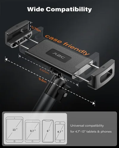 Vista 5 de A2C Soporte de iPad resistente para portavasos de automóvil, brazo de aleación de aluminio estable y ajustable de 5.5 pulgadas, soporte de tableta