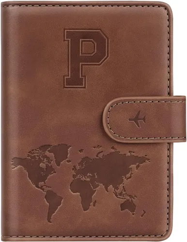 Vista 18 de Funda para Pasaporte Personalizada con Letra de la A a la Z, Billetera de Viaje con Bloqueo RFID, Funda para Pasaporte, Estuche para Pasaporte