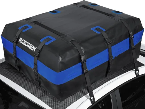 Vista 10 de MARCHWAY - Bolsa impermeable para techo de coche, bolsa de transporte para techo con carcasa suave y resistente a la intemperie para vehículos