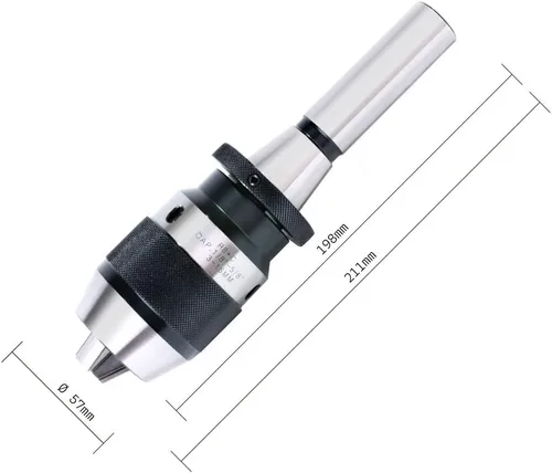 Vista 2 de Aman Portabrocas sin llave súper pesado integrado R8 de 1/8"-5/8