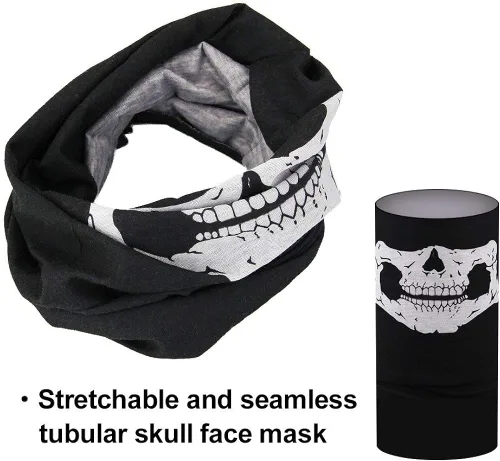 Vista 3 de 3 máscaras faciales transpirables con diseño de calavera pasamontañas sin costuras bufanda para la cabeza