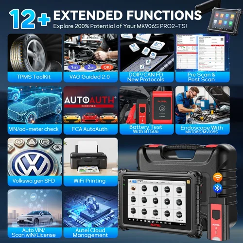 Vista 9 de Autel Escáner MaxiSYS MS906 PRO2-TS: MS906Pro2-TS 2026 Hasta MS906Pro-TS MK900TS MP900BT Kit MS908S MS906 Pro, función TPMS superior y codificación