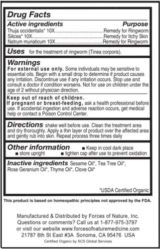 Vista 4 de Forces of Nature Tratamiento de tiña para humanos, medicina homeopática orgánica, 0.37 onzas líquidas, alivio antifúngico de múltiples síntomas