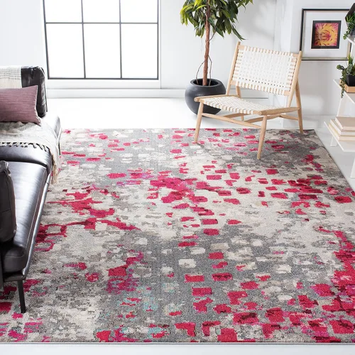 Vista 27 de SAFAVIEH Colección Madison - Alfombra de pasillo, 2'2" x 6', color fucsia y oro, diseño bohemio abstracto envejecido, no desprende pelusa y fácil