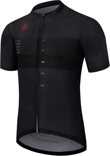 Vista 37 de GCRFL Maillot de ciclismo para hombre con 3+1 bolsillos con cremallera manga corta ciclismo ciclismo camiseta de ciclismo transpirable tela de malla