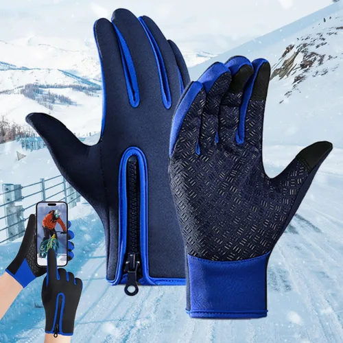 Vista 12 de Guantes de ciclismo de invierno para hombres y mujeres, impermeables, térmicos, agarre antideslizante para montar y actividades en clima frío