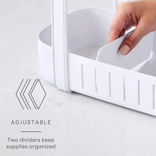 Vista 2 de YouCopia SinkSuite - Organizador de limpieza para debajo del fregadero, organizador de suministros de limpieza ajustable de 2 niveles