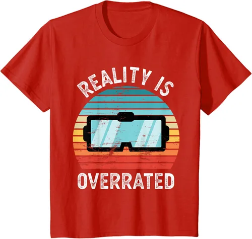 Vista 3 de Reality is Overrated VR - Camiseta divertida de regalo de realidad virtual, Negro, S