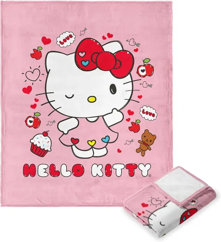 Vista 8 de Northwest Manta de Tiro Hello Kitty Silk Touch, 50" x 70", Love You Much Te amo mucho