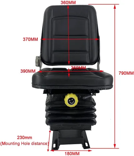 Vista 2 de Reemplazo de asiento de suspensión universal ajustable impermeable resistente para tractor, carretilla elevadora, excavadora, cargadora deslizante