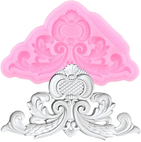Vista 9 de ZiXiang Molde de silicona de encaje de estilo barroco, para decoración de bordes de pasteles, decoración de cupcakes, pasta de goma de mascar