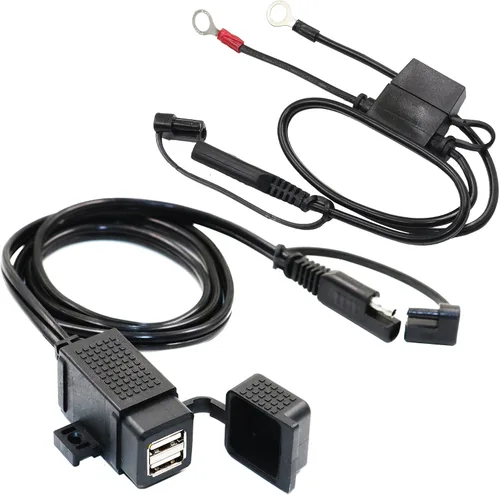 Vista 7 de MOTOPOWER MP0609C - Kit de cargador doble USB impermeable para motocicleta de 3,1 A, adaptador SAE a USB, cable para teléfono, tableta
