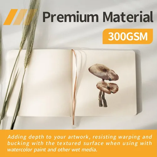 Vista 6 de Owevvin 3 mini cuadernos de papel de acuarela de 3.9 x 3.9 pulgadas, tamaño de viaje, portátil, 90 hojas de 300 GSM, papeles de dibujo texturizados