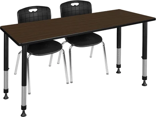 Vista 12 de Regency Kee - Juego de mesa de aula ajustable en altura con dos sillas Andy de 18 pulgadas, 60 x 30 pulgadas, cereza/negro Cerezo/Negro