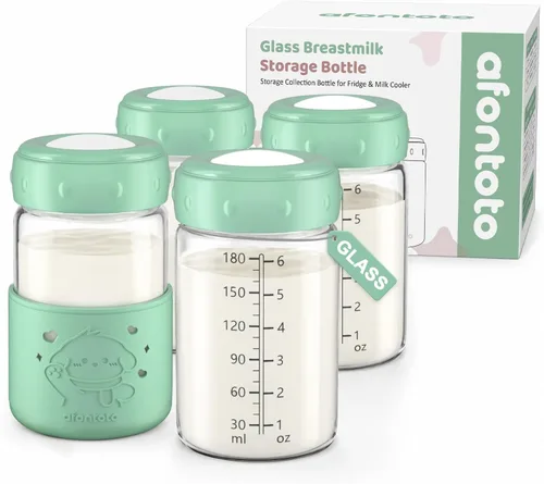 Vista 10 de Botellas de almacenamiento de leche materna de vidrio, botellas de repuesto con bomba Spectra, sin BPA, cuello ancho, botella de vidrio de Verde