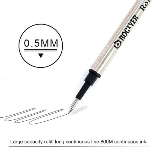 Vista 4 de 20 repuestos de tinta líquida para bolígrafo roller, 0.020 in, tinta negra