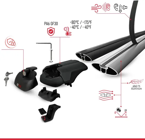 Vista 5 de Compatible con Nissan NP300 (D23) 2015-2021 ACE-1 Barra transversal de aluminio negro 2 barras