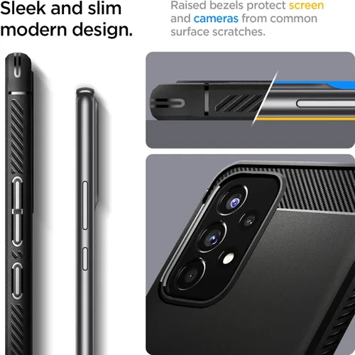 Vista 3 de Spigen Funda para Galaxy A53 5G, blindaje resistente [protección de grado militar] - negro mate