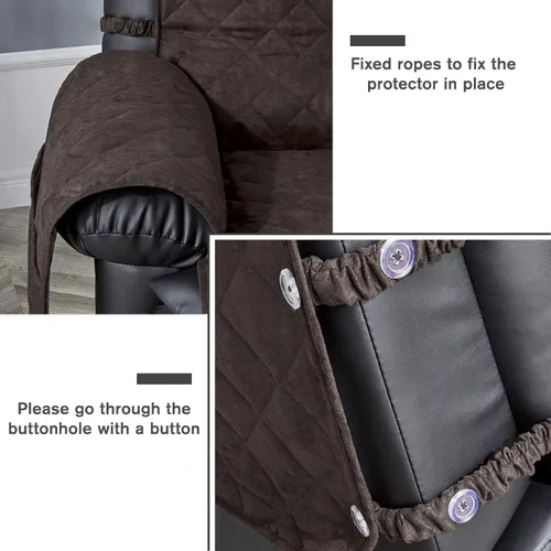 Vista 3 de STONECREST - Funda impermeable para silla reclinable, funda de microgamuza para mascotas, funda reclinable que se mantiene en su lugar