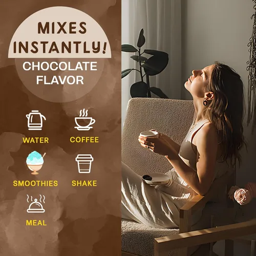 Vista 8 de Zammex Péptidos de colágeno múltiple+caldo de huesos de chocolate
