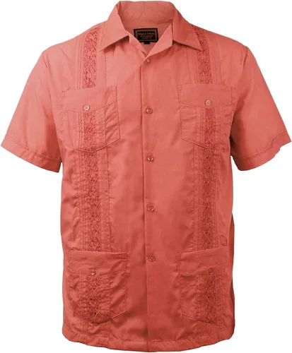 Vista 22 de vkwear Guayabera - Camisa de vestir casual con botones y manga corta para hombre