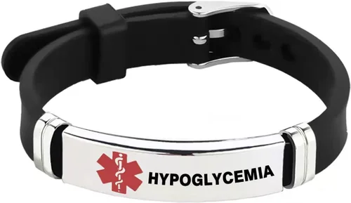 Vista 13 de TGLS Pulsera de identificación de alerta médica roja para mujeres y hombres de emergencia de primeros auxilios de alerta sanitaria grabada con láser
