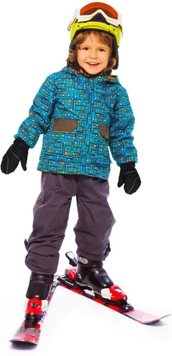Vista 4 de Boao Snow Mittens Winter Ski Mittens Waterproof Warm Cotton-Lined Gloves for Kids