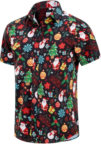Vista 36 de EUOW - Camisas hawaianas para hombre de manga corta con botones, estampadas para la playa y el verano