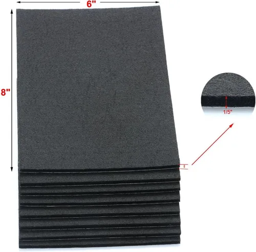 Vista 2 de Hojas de fieltro resistentes de 6" x 8" x 1/5" de grosor - 8 hojas (negro)