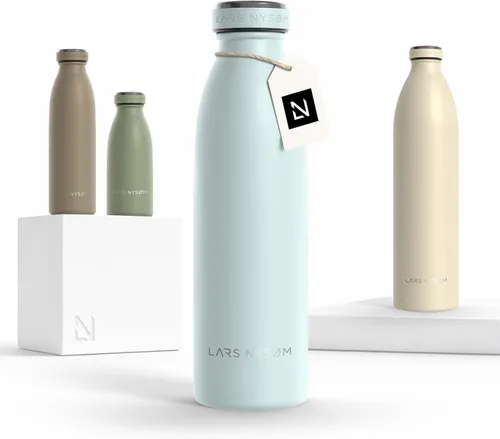 Vista 75 de LARS NYSØM Botella de agua aislada de acero inoxidable de 12 onzas, 17 onzas, 25 onzas, 34 onzas, 51 onzas, frasco térmico aislado para bebidas