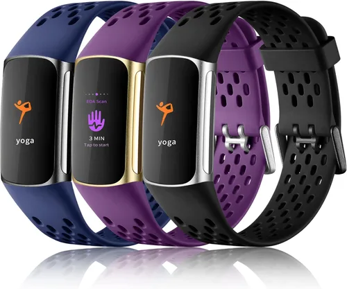 Vista 18 de Maledan Compatible con Fitbit Charge 5/Fitbit Charge 6 bandas para mujeres y hombres, correa deportiva transpirable suave impermeable de repuesto