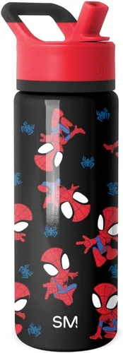 Vista 80 de Simple Modern DC Comics Batman - Botella de agua para niños con tapa con pajilla, vaso aislado de acero inoxidable de 14 onzas para niños, vaso a