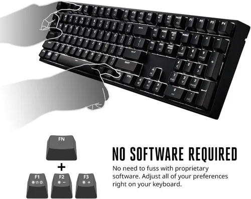 Vista 3 de Cooler Master MasterKeys Pro L - Teclado mecánico LED blanco para juegos, color rojo cereza MX, tamaño completo (grande)