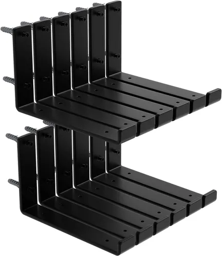 Vista 11 de Paquete de 8 soportes de estante de 7.25 pulgadas de largo x 4 pulgadas de alto x 1.5 pulgadas de ancho, soporte de estante flotante de hierro