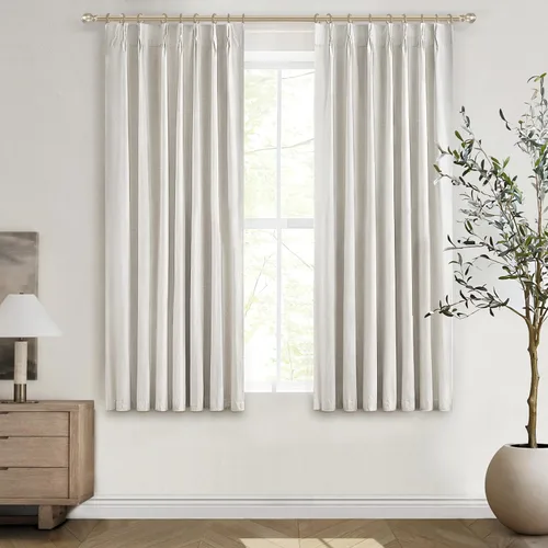 Vista 9 de Cortinas y Drapeados Modernos con Pliegues Pellizco Rosa Bebé de 84 Pulgadas de Largo, Juego de 2 Paneles para Sala de Estar, Cortina de Ventana