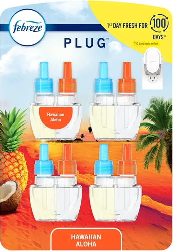 Vista 12 de Febreze Ambientador enchufable, repuesto de aceite perfumado que combate el olor, para el hogar, el baño y la cocina, de larga duración, gana brisa