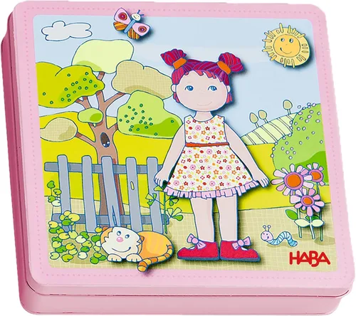 Vista 6 de HABA Peter and Pauline - Juego de actividades magnéticas de animales de granja, tabla de actividades para niños pequeños y actividades en automóvil
