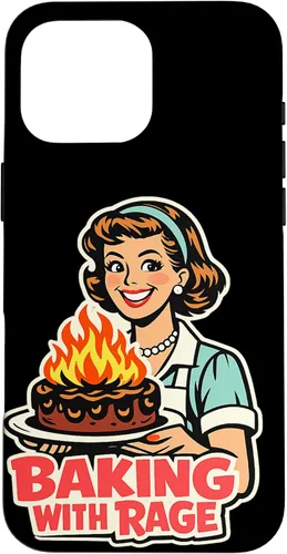 Vista 19 de Baking with Rage Retro 1950s Housewife Pop Art Humor Case for iPhone 17