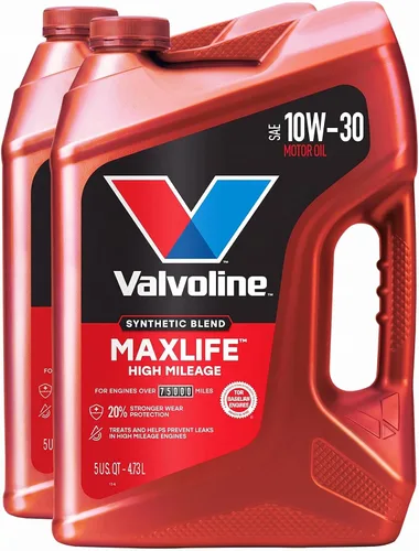 Vista 76 de Valvoline - Aceite de motor sintético completo de alto millaje con MaxLife Technology SAE 10W-30, 5 cuartos de galón, caja de 3